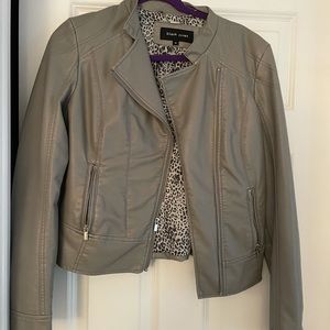 Black Rivet grey leather jacket